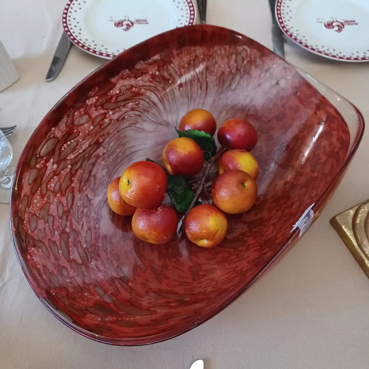 Plat en verre soufflé