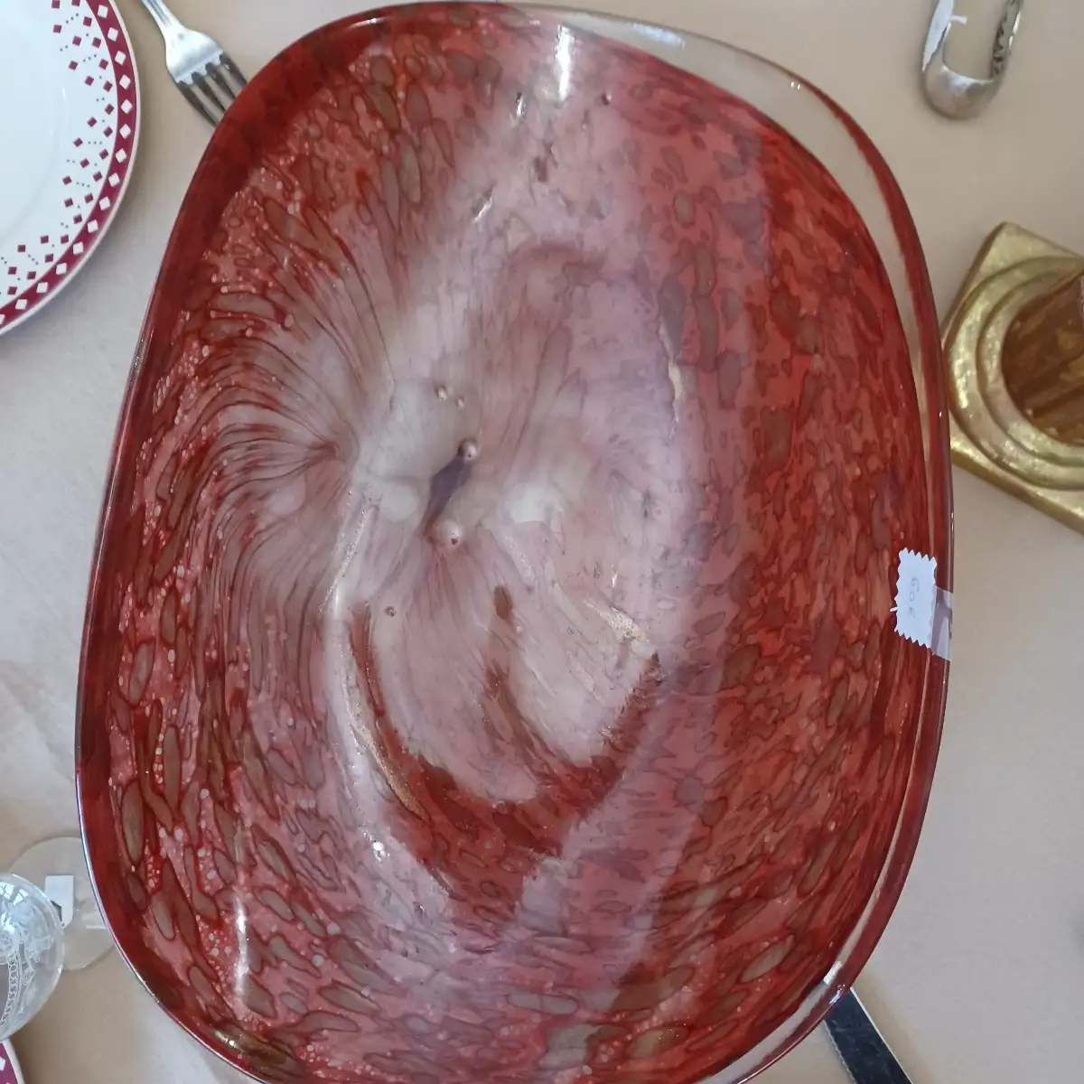 Plat en verre soufflé